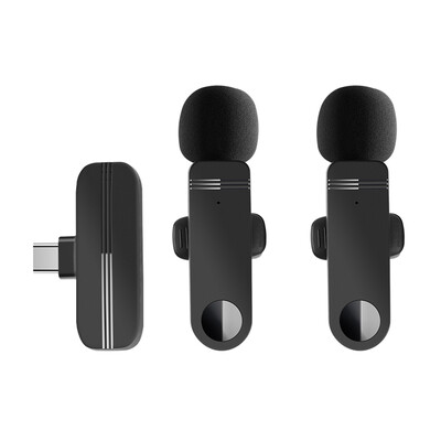 Безжичен петличен микрофон Аудио видео запис Мини микрофон за iPhone Android Лаптоп Живи игри Мобилен телефон Микрофон