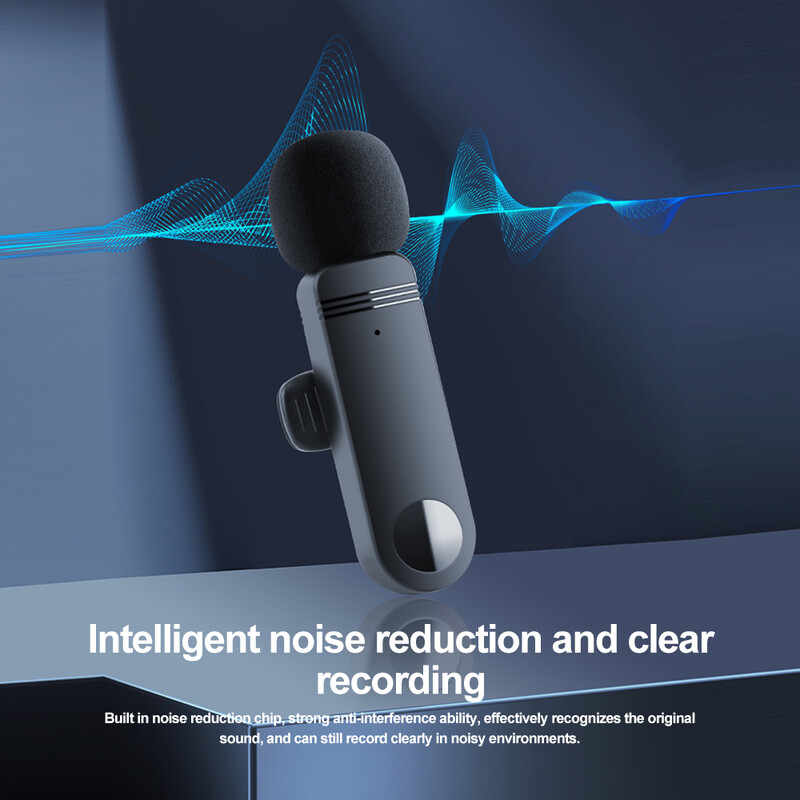 Безжичен петличен микрофон Аудио видео запис Мини микрофон за iPhone Android Лаптоп Живи игри Мобилен телефон Микрофон