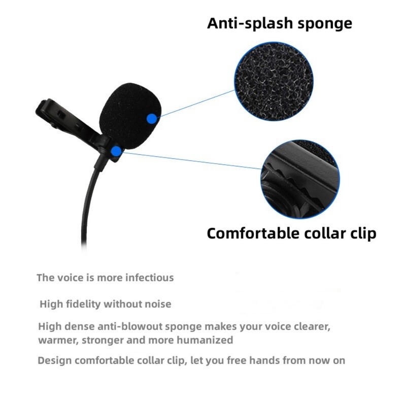 MC02 3,5 мм микрофон за лаптоп, специално радио, видео на живо, SLR камера, интервю, безжичен лаптоп, професионален микрофон 1,5 м