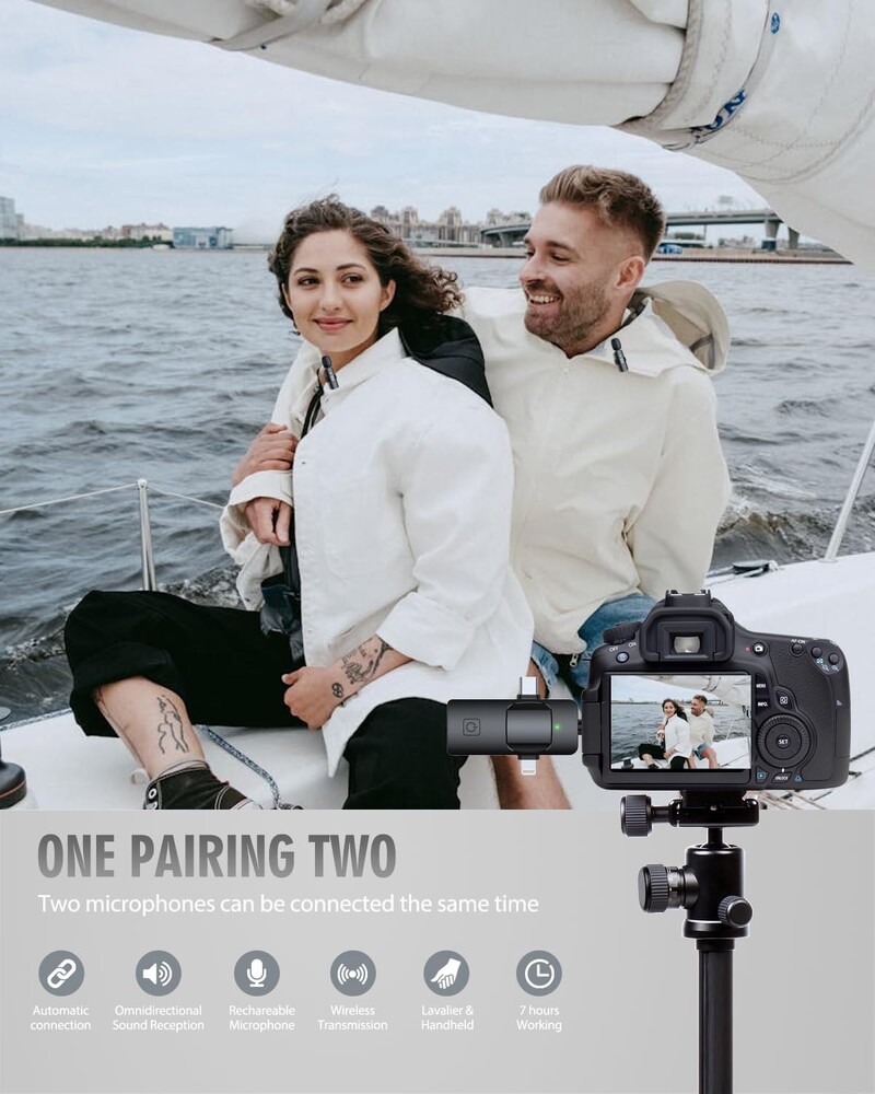 3 u 1 bežični mikrofon za iPhone Android bežični lavalier mikrofon s poništavanjem buke Lapel mikrofon za intervju Video Podcast