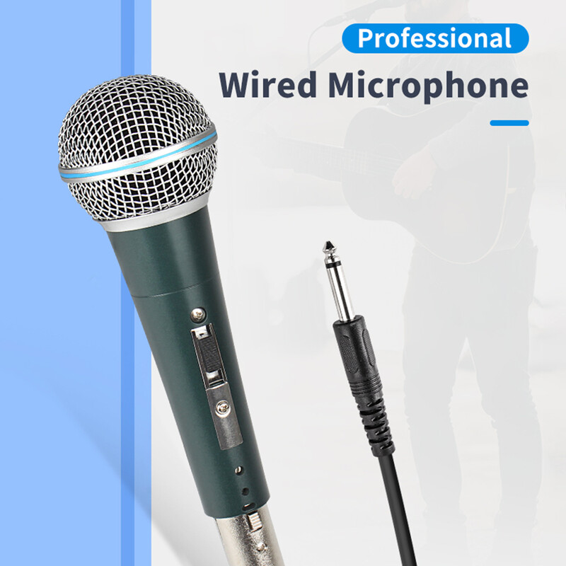Ručni žičani mikrofon, dinamički vokalni mikrofon s kabelom od 9 stopa i prekidačem za uključivanje/isključivanje pogodan za zvučnike, karaoke stroj za pjevanje