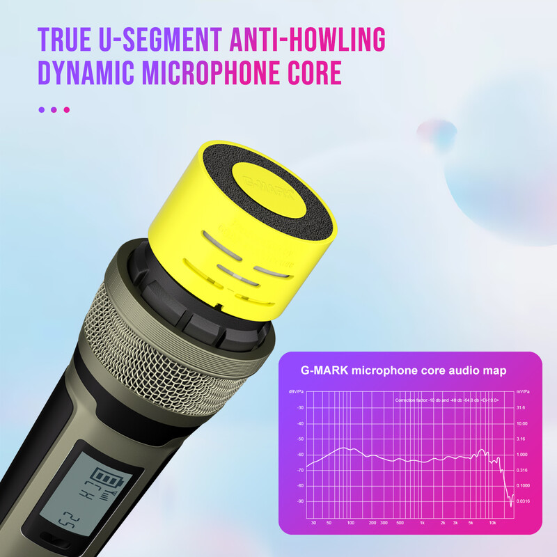 G-MARK SKM9000 bežični mikrofon, profesionalna UHF frekvencija, podesiva metalna ploča za Paryt Show, nastavno vjenčanje