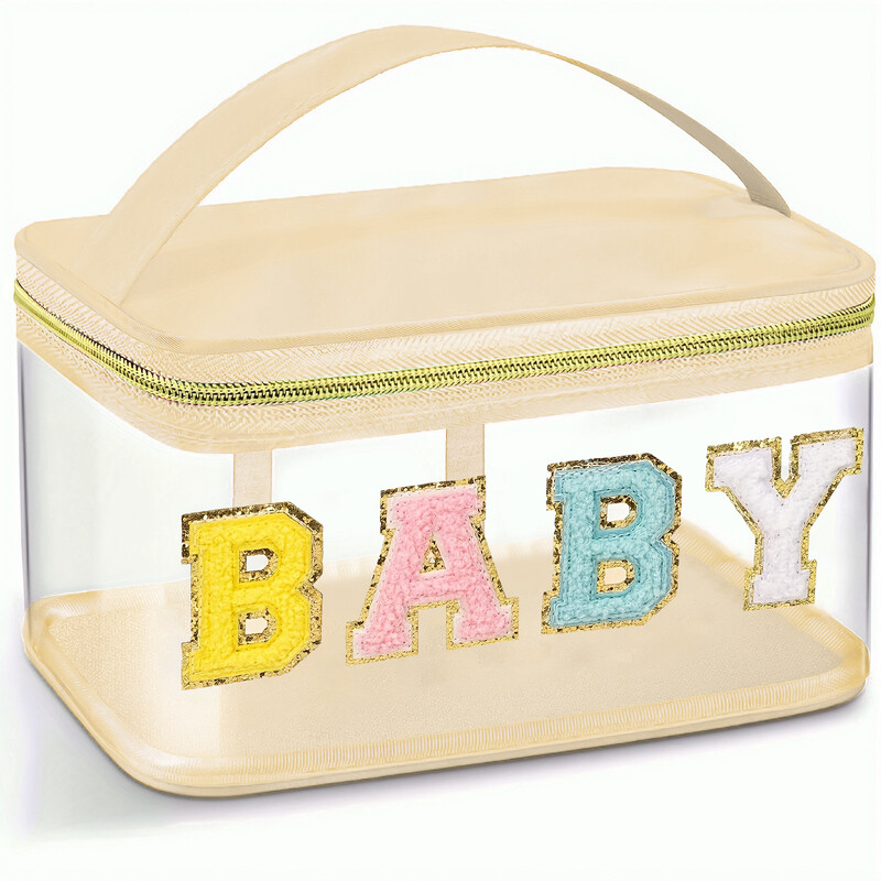 Siuvinėti laikymo krepšys tarpvalstybinis PVC skaidrus kosmetikos krepšys raidinis kelioninis tualeto reikmenų krepšys didelės talpos Matavimo kosmetikos krepšys