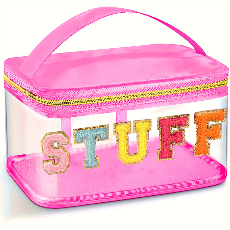 Siuvinėti laikymo krepšys tarpvalstybinis PVC skaidrus kosmetikos krepšys raidinis kelioninis tualeto reikmenų krepšys didelės talpos Matavimo kosmetikos krepšys