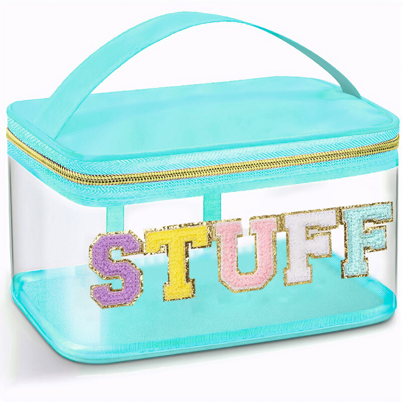 Siuvinėti laikymo krepšys tarpvalstybinis PVC skaidrus kosmetikos krepšys raidinis kelioninis tualeto reikmenų krepšys didelės talpos Matavimo kosmetikos krepšys