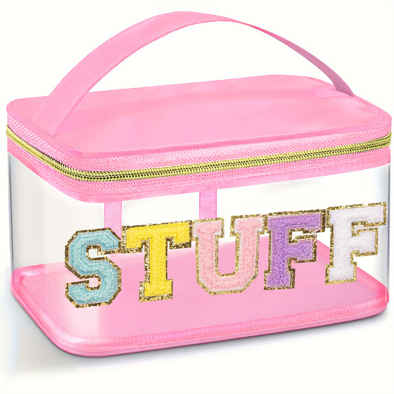 Siuvinėti laikymo krepšys tarpvalstybinis PVC skaidrus kosmetikos krepšys raidinis kelioninis tualeto reikmenų krepšys didelės talpos Matavimo kosmetikos krepšys