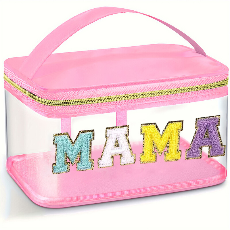 Siuvinėti laikymo krepšys tarpvalstybinis PVC skaidrus kosmetikos krepšys raidinis kelioninis tualeto reikmenų krepšys didelės talpos Matavimo kosmetikos krepšys