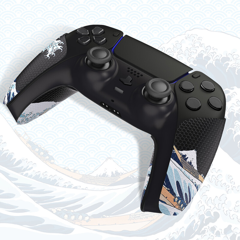 Противоплъзгаща се абсорбираща пот контролна ръкохватка PlayVital за ps5 контролер, професионални текстурирани подложки, меки гумени дръжки