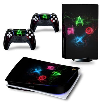 Skin Sticker for PS5 Disc Console Protective Decal for PS5 Disc Vinyl Decal Cover Wrap for PS5 Controller