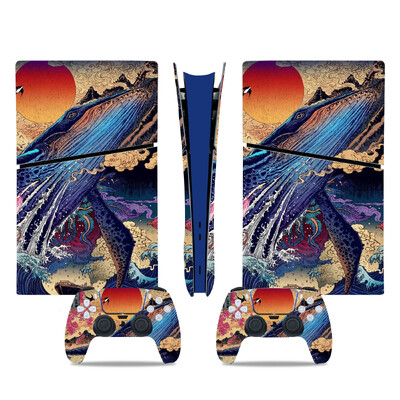 Uzlīmes uzlīme PS5 Slim digitālās konsoles apvalkam PS5 Slim digitālajam pilna vāka iesaiņojumam PS5 Slim