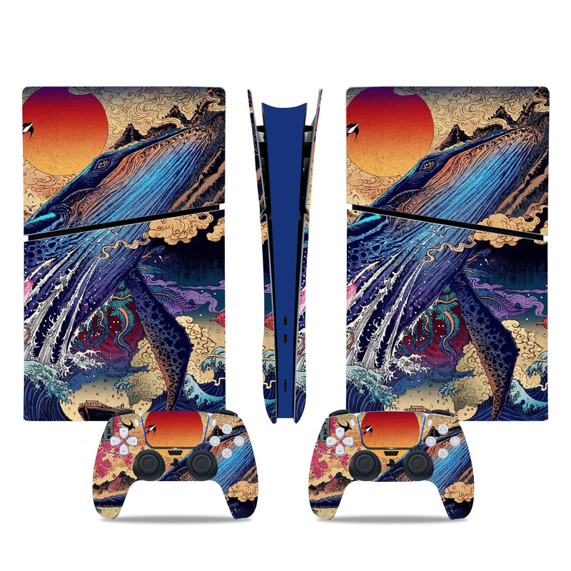 Uzlīmes uzlīme PS5 Slim digitālās konsoles apvalkam PS5 Slim digitālajam pilna vāka iesaiņojumam PS5 Slim