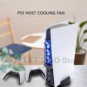 PS5 Accessories 3 Cooler Fan Efficient Cooling System with LED Light for Sony Playstation 5 PS 5 Disc & Digital Edition Console