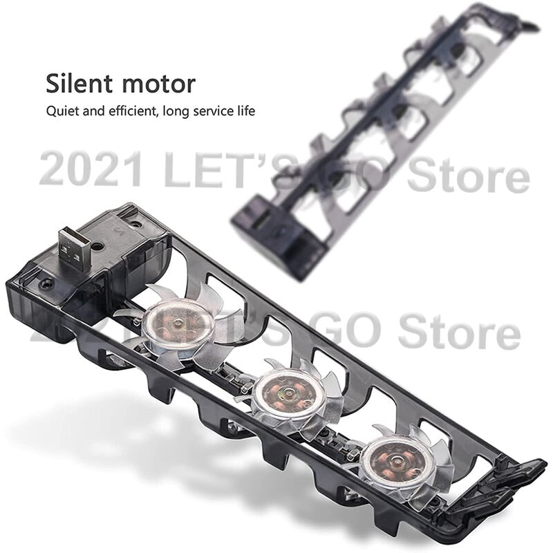 PS5 priedai 3 aušintuvo ventiliatorius, efektyvi aušinimo sistema su LED lempute, skirta Sony Playstation 5 PS 5 diskams ir skaitmeninio leidimo konsolei