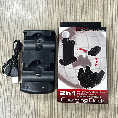 PS3move/PS3-hoz kettős fogantyús töltő dokkoló töltőállomás playstation3-hoz dupla töltő töltő PS3move töltőhöz