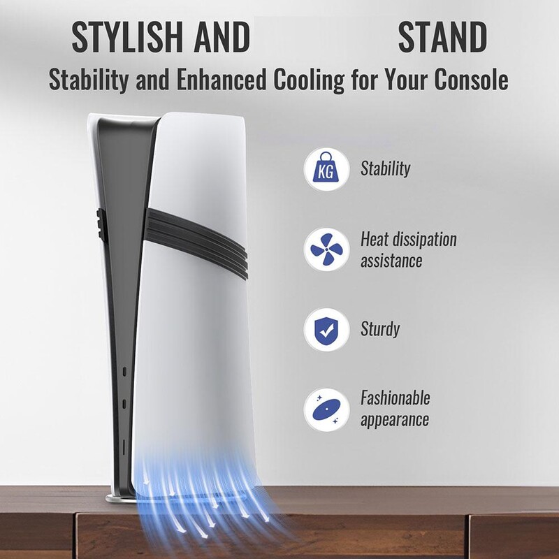 Novo okomito postolje za PS5 Pro & PS5 SLim, metalni držač, protuklizna baza za Playstation 5 Dodaci za montažu igraće konzole