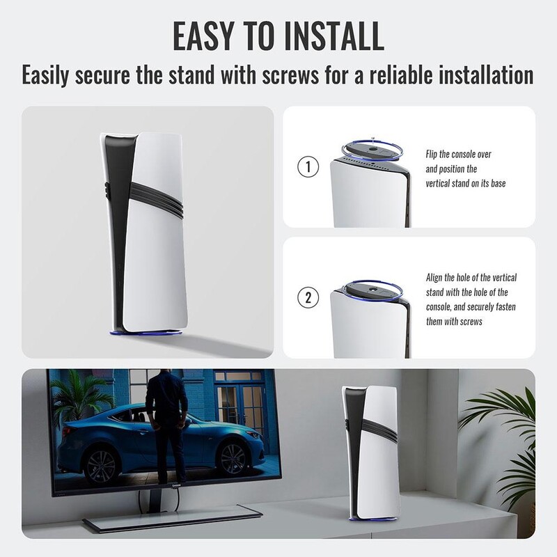 Novo okomito postolje za PS5 Pro & PS5 SLim, metalni držač, protuklizna baza za Playstation 5 Dodaci za montažu igraće konzole