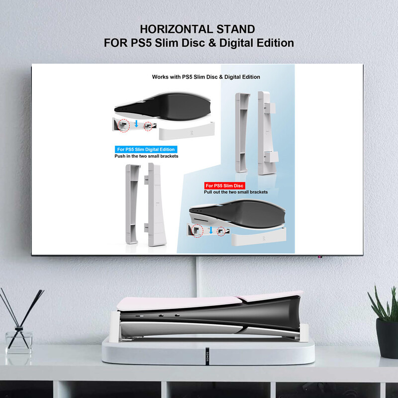 Držač konzole Horizontalni stalak za pohranu za PS5 Pro PS5 Slim postolje za Playstation Disc Digital Editions za PS5 Dodatak