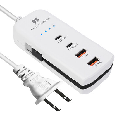 US/EU utikač Razvodnik za struju Električna utičnica 2PD i 2USB Produžni kabel s više priključaka Utikači Adapteri Utičnice za brzo punjenje