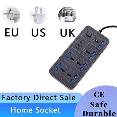 Power Multi Tap Universal Plug EU US JK Išvestis Maitinimo juosta 1,8 m ilgintuvas C tipo USB prievadas Įkrovimas kintamosios srovės elektros lizdas