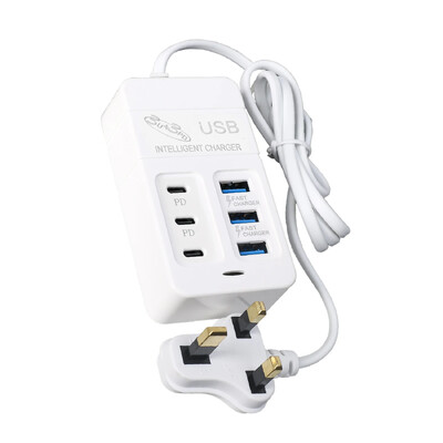 6-pordiline mitme pordiga toitejuhe EL/USA/UK pistiku pikendusjuhtme elektripistikupesa 6USB/3USB 3 tüüpi C PD kiirlaadimispistikute adapterid