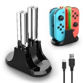 Pre nabíjačku ovládača Nintendo Switch 4 s LED indikátorom nabíjania, dokovacia stanica pre Nintendo Switch, Nintendo Switch NS, príslušenstvo pre Joy-Con