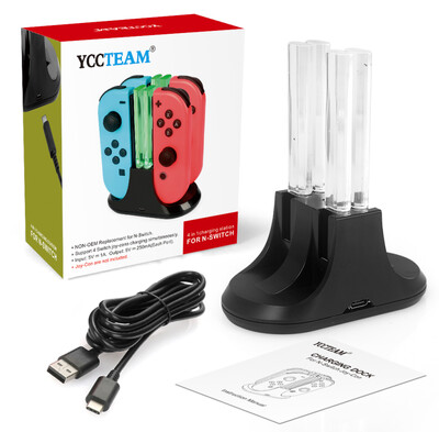 Pre nabíjačku ovládača Nintendo Switch 4 s LED indikátorom nabíjania, dokovacia stanica pre Nintendo Switch, Nintendo Switch NS, príslušenstvo pre Joy-Con