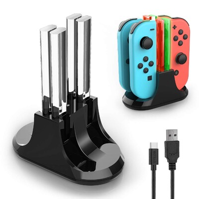 „Nintend Switch 4“ valdiklio įkroviklio LED indikatoriaus įkrovimo stotelė, skirta „Nintendo Switch Nintendoswitch NS Joy-con Accesso“