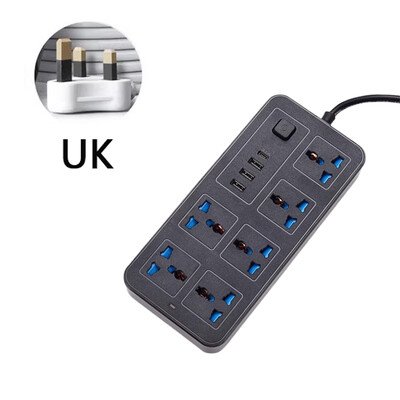 Slavina za napajanje EU SAD UK Univerzalna utičnica Razvodnik s produžnim kabelom od 1,8 m AC tip C USB priključak Električna utičnica za punjenje