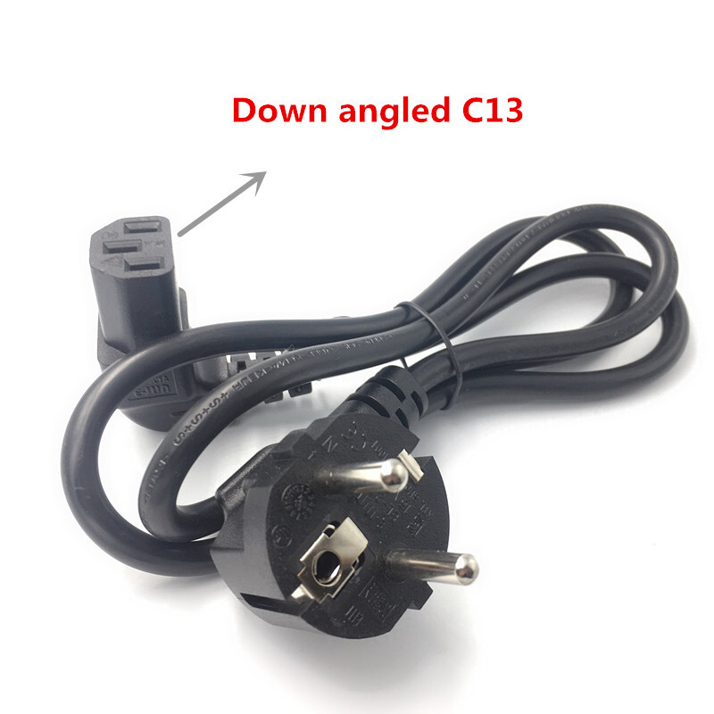 Euro Plug Cable Up Down IEC C13 Компютърен захранващ кабел Удължителен кабел 1m EU захранващ кабел за монитор PSU Antminer принтер