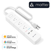 Arumny Matter HomeKit Smart Power Strip Multi Outlet Electric Extension US Plug Support Siri SmartThings Google Home Assistant