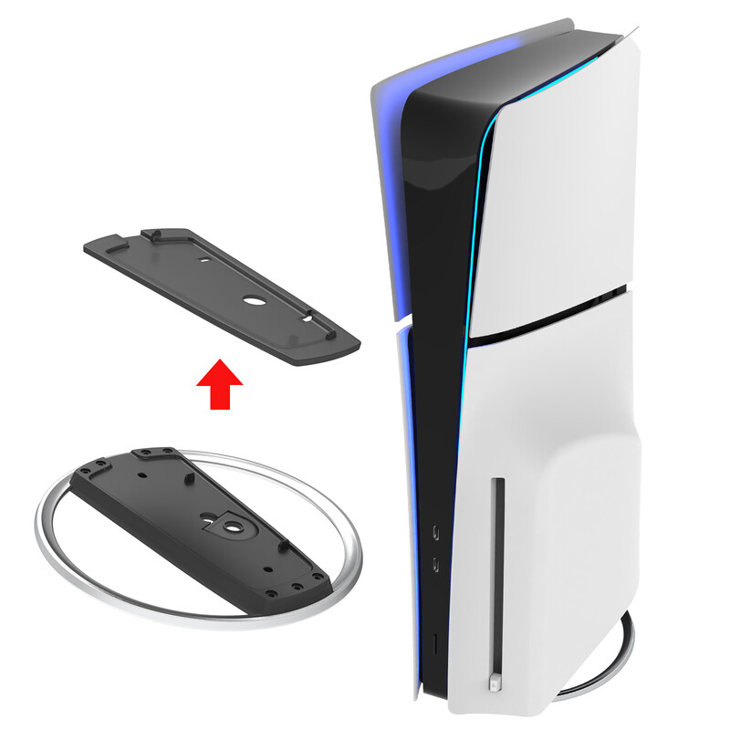 Metalni okomiti stalak za PS5 Slim Console Disc i Digital s vijkom, Zamjena postolja za Playstation 5 Slim Console