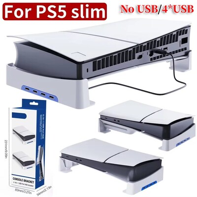 Osnovno postolje za PS5 Slim Host Vodoravni držač Display Dock Nosač Nema USB/4USB priključka HUB Verzija diska Dodatna oprema za digitalno izdanje