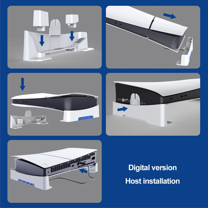 Osnovno postolje za PS5 Slim Host Vodoravni držač Display Dock Nosač Nema USB/4USB priključka HUB Verzija diska Dodatna oprema za digitalno izdanje