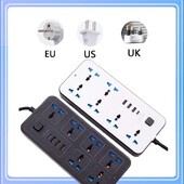 Napajanje Multi Tap Univerzalni utikač EU SAD UK utičnica Razvodnik s produžnim kabelom od 1,8 m AC tip C USB priključak Električna utičnica za punjenje