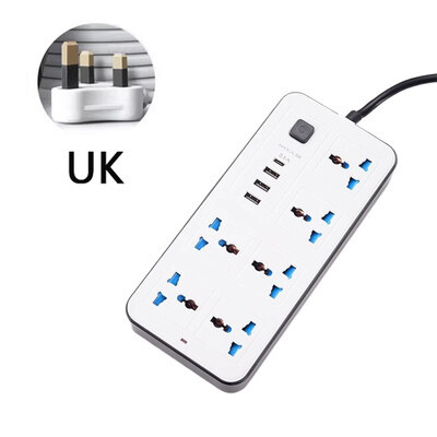 Napajanje Multi Tap Univerzalni utikač EU SAD UK utičnica Razvodnik s produžnim kabelom od 1,8 m AC tip C USB priključak Električna utičnica za punjenje