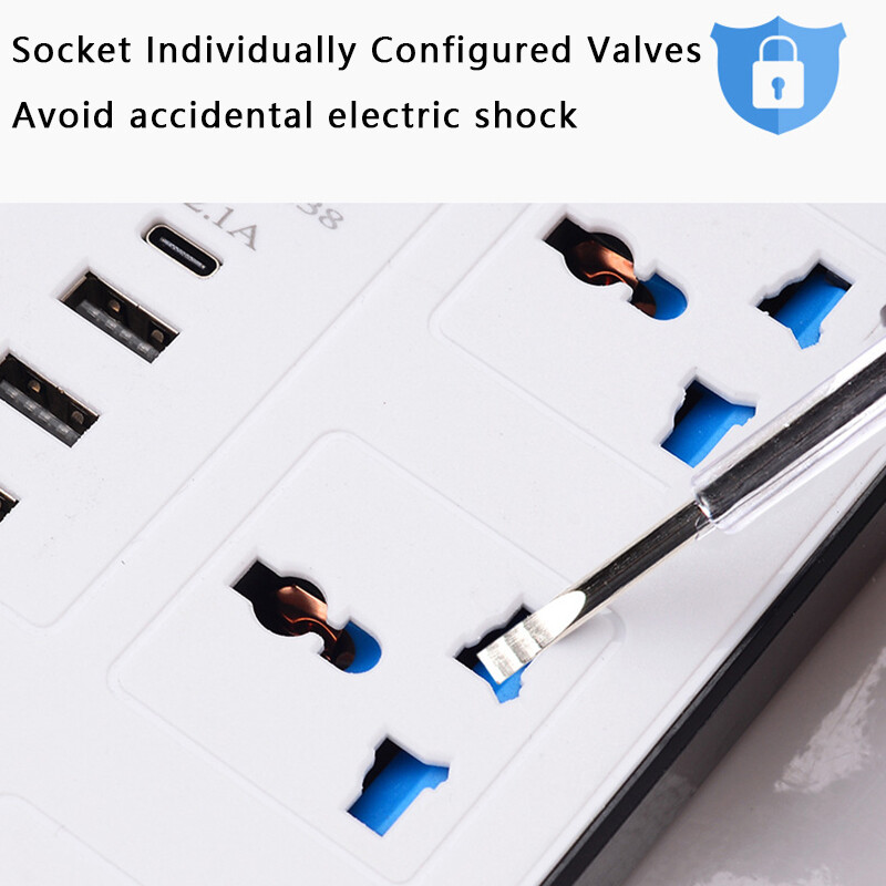 Napajanje Multi Tap Univerzalni utikač EU SAD UK utičnica Razvodnik s produžnim kabelom od 1,8 m AC tip C USB priključak Električna utičnica za punjenje
