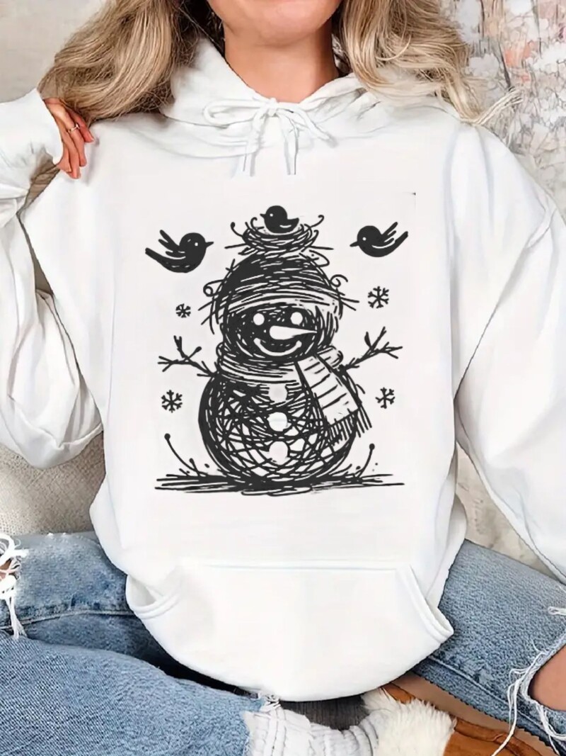 Prekogranična nova europska i američka odjeća velika baršunasta majica s kapuljačom s printom 2024TEMU