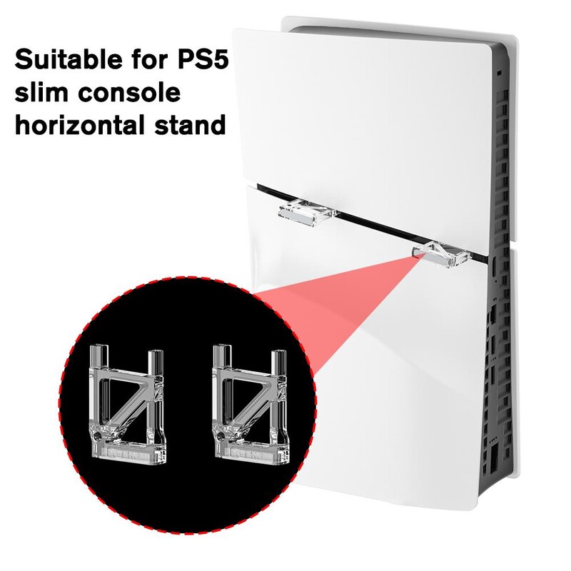 Za PS5 Slim Verzija optičkog pogona Horizontalni nosač Akrilni mini stolni stalak za Sony PlayStation 5 igraću konzolu