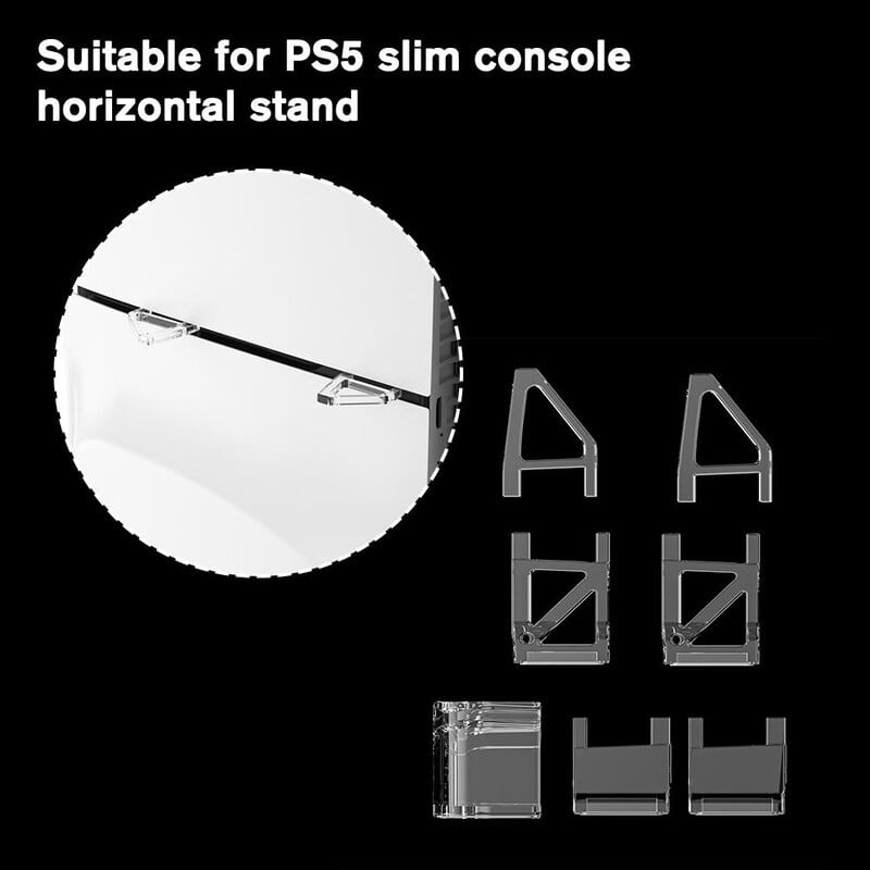 Za PS5 Slim Verzija optičkog pogona Horizontalni nosač Akrilni mini stolni stalak za Sony PlayStation 5 igraću konzolu