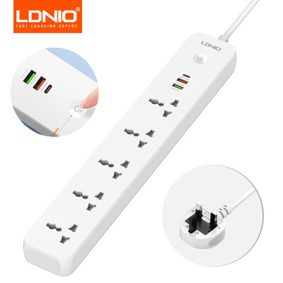LDNIO razdjelnik s 5 utičnica s 3 USB priključka USB C USB A univerzalni produžni produžni utičnica UK EU US utikač Višenamjenski razdjelnici
