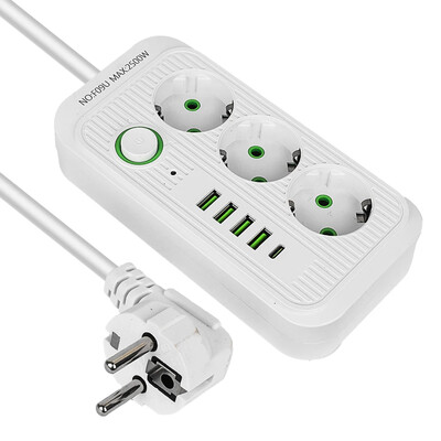 Višenamjenski EU utikač AC utičnice Multitap utičnica Adapteri za produžni kabel s USB A utičnicom za brzo punjenje tipa C PD