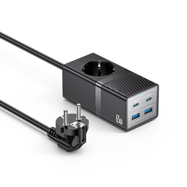 TESSAN 3600W Множество разклонители с 2M удължителен кабел GaN USB C Адаптер за бързо зареждане със защита от пренапрежение за офис