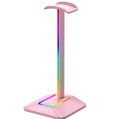 New Bee Z8 RGB стойка за слушалки Стойка Настолни игрални слушалки с 2 USB порта Страхотен държач за дисплей Неплъзгаща се гумена основа за геймър