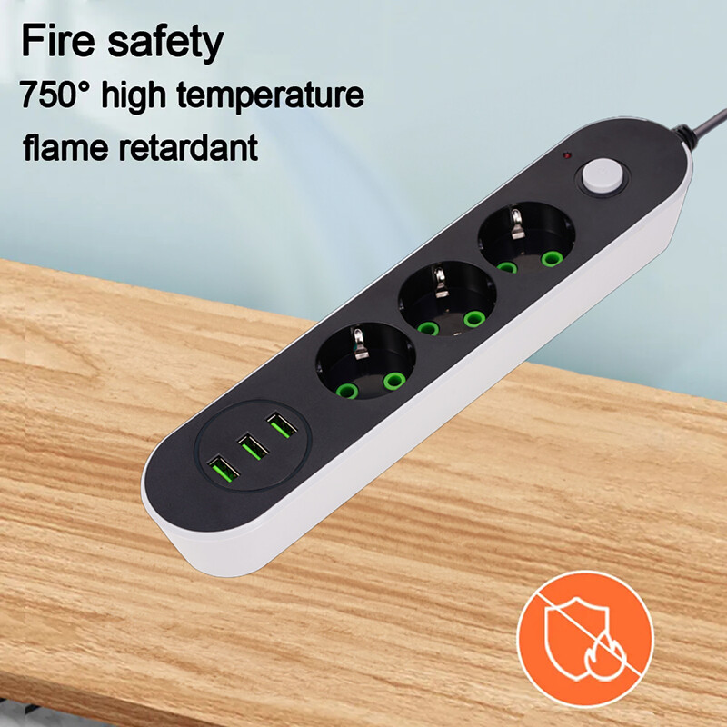 2 okrugli strujni kabel USB putni adapter Utičnica Utikač Eu 2M 3M 5M Produžni kabel Kuhinjski univerzalni punjač za uporabu u kućanstvu