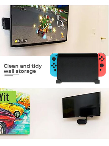 DATA FROG Стенен опорен монтаж Host Fitness Ring Стенен монтаж за Nintendo Switch Joycon Oled TV Base Докинг контролер Аксесоари