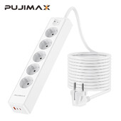 PUJIMAX 5 AC utičnica Multitap razvodnik 1,5 m Produžni kabel Električna utičnica Pametna USB zaštita od prenapona za kućni ured