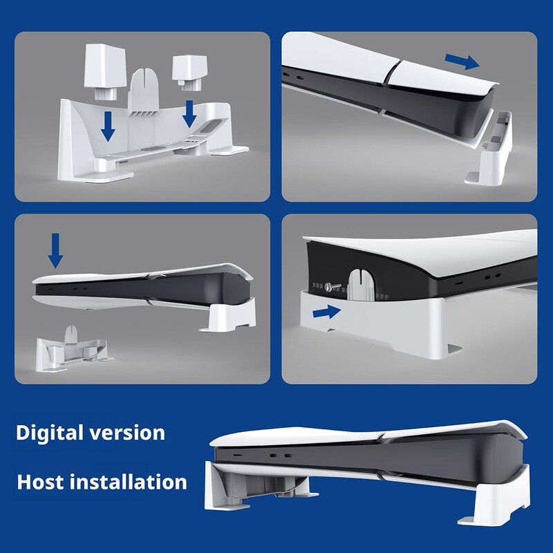 Za P5 Slim/Pro držač konzole Vodoravni stalak za pohranu Stabilno i neklizajuće osnovno postolje za PS5 Dodaci za igre