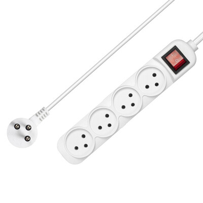 Strāvas sloksne Izraēlas kontaktligzdas 3/4/5 virzienu maiņstrāvas elektriskas komutācijas ligzdas 16A vads 1,5 m pagarinātājs, kas piestiprināts pie sienas mājas birojam