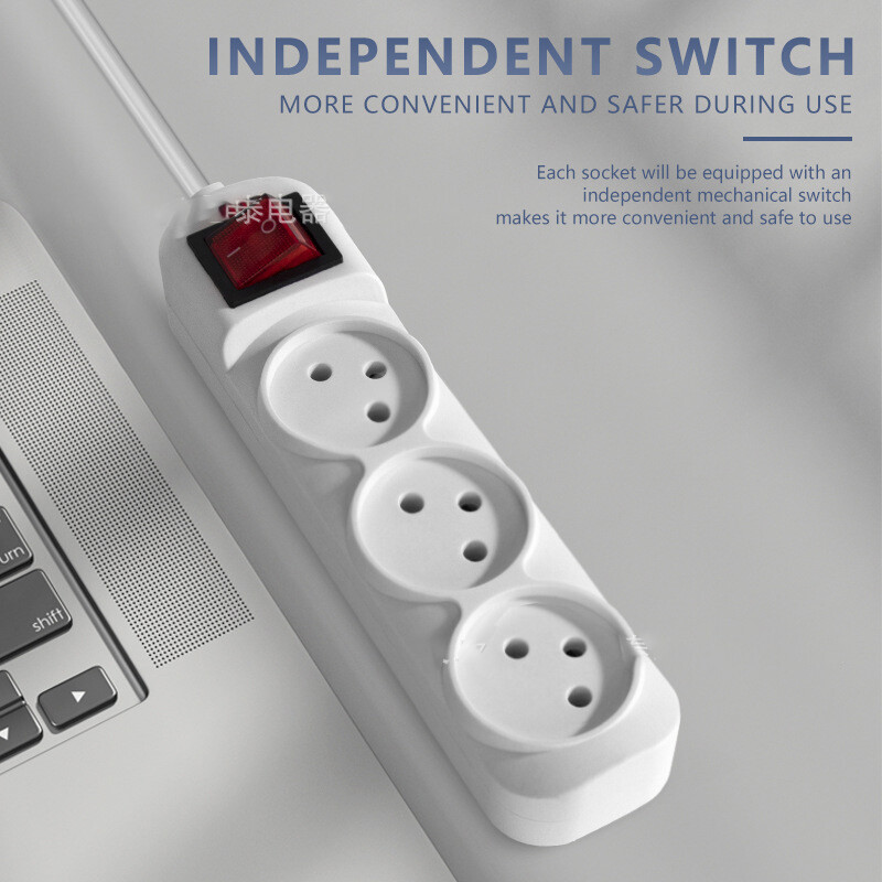 Strāvas sloksne Izraēlas kontaktligzdas 3/4/5 virzienu maiņstrāvas elektriskas komutācijas ligzdas 16A vads 1,5 m pagarinātājs, kas piestiprināts pie sienas mājas birojam