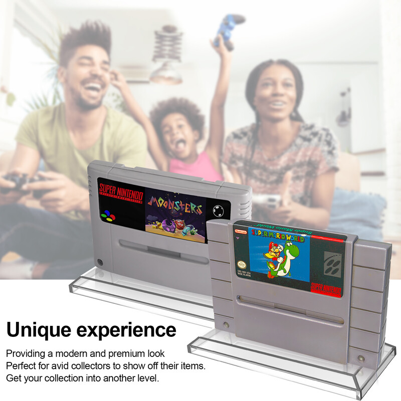 Za SNES Stalak za patrone za igre Prozirni držač zaslona za kartice za igre za SNES patrone za igre Držač za kartice Dodaci